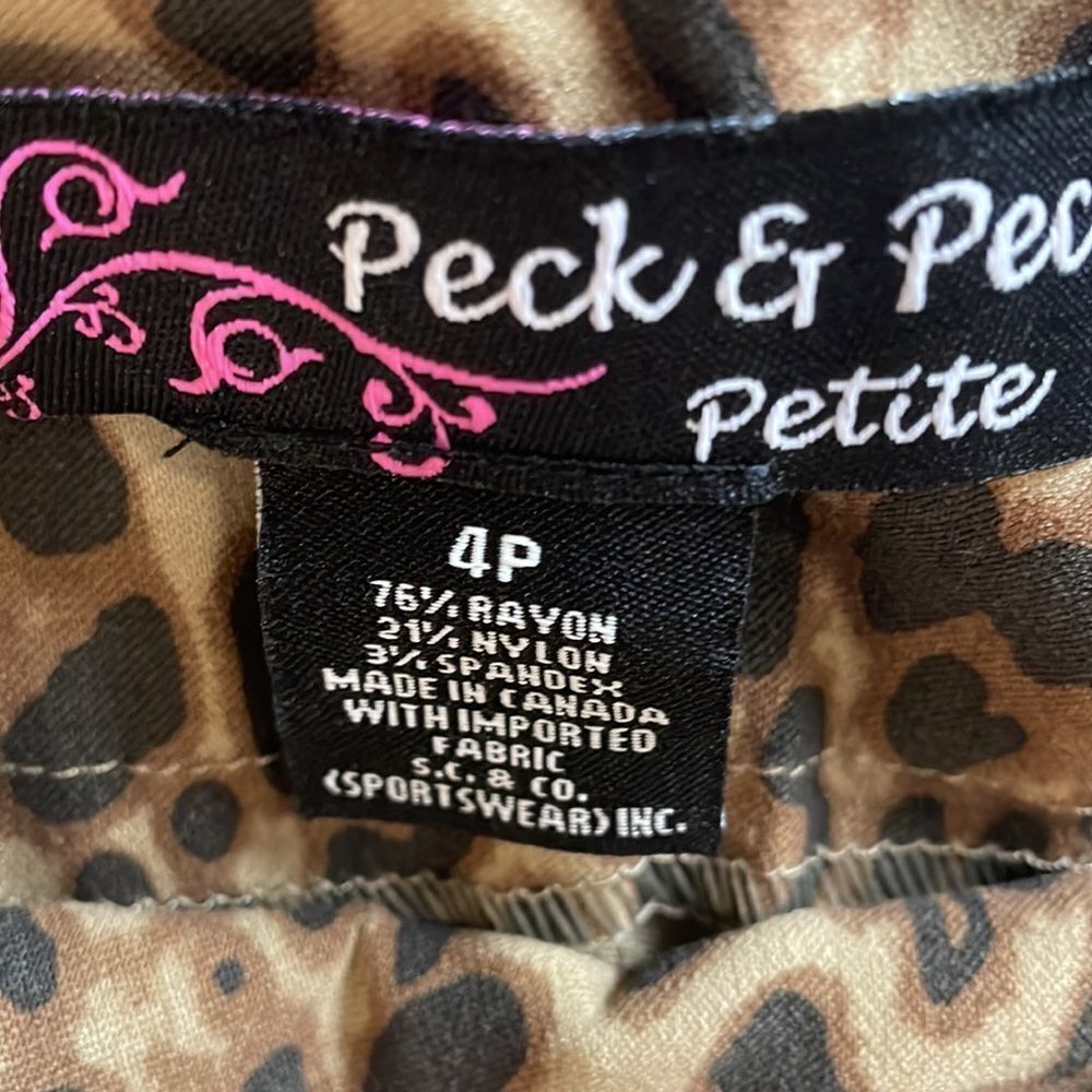 Peck & Peck Leopard Print Stretch Pants Size 4 Pe… - image 4